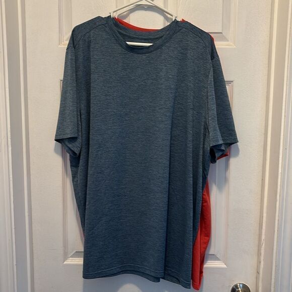 Two BCG Mens Turbo Textured  Moisture Wicking T-Shirts coral and blue 3XL - Picture 4 of 7